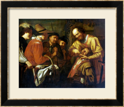 A Quack Dentist Extracting A Tooth, While A Group Of Onlookers Watch Nearby by Gerrit Van Honthorst Pricing Limited Edition Print image