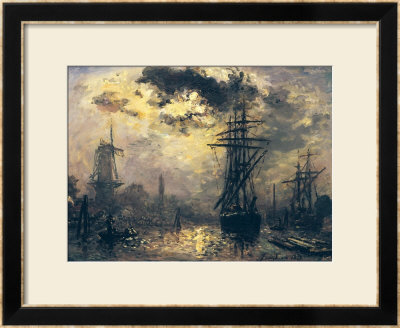 View Of The Port, Or The Windmills In Rotterdam, 1870 by Johan-Barthold Jongkind Pricing Limited Edition Print image