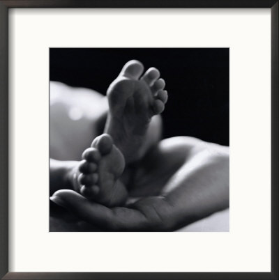 Baby's Feet In The Palm Of The Parent's Hand by Robert Houser Pricing Limited Edition Print image