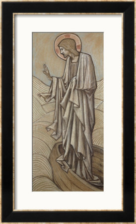 Christ Stilling The Waves: A Design For Stained Glass At Brighouse, Yorkshire, 1896 by Edward Burne-Jones Pricing Limited Edition Print image