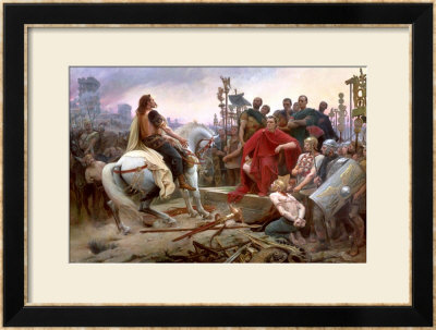 Vercingetorix Throws Down His Arms At The Feet Of Julius Caesar, 1899 by Lionel Noel Royer Pricing Limited Edition Print image