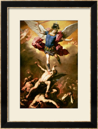 Archangel Michael Overthrows The Rebel Angel, Circa 1660-65 by Luca Giordano Pricing Limited Edition Print image