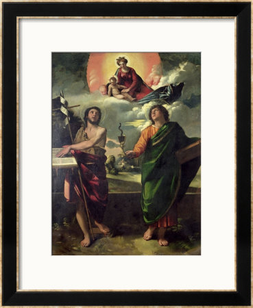 The Apparition Of The Virgin To The Saints John The Baptist And St. John The Evangelist by Dosso Dossi Pricing Limited Edition Print image