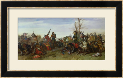 The Battle Of Trente In 1350, 1857 by Octave Penguilly L'haridon Pricing Limited Edition Print image