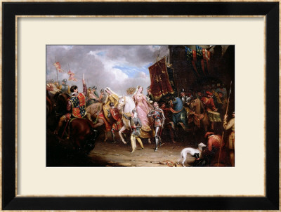 Procession To The Roiall Justs Holden In Smithfield, London, A.D. 1370, Circa 1829 by Samuel Lover Pricing Limited Edition Print image