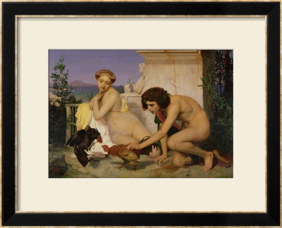 Young Greeks Encouraging Cocks To Fight, 1846 by Jean-Léon Gérôme Pricing Limited Edition Print image