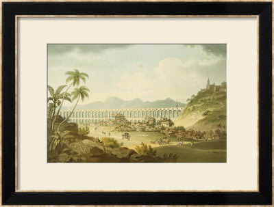 Arcos De Carioco, Or Grand Aqueduct In Rio De Janeiro, Plate 5 From A Voyage To Cochinchina by William Alexander Pricing Limited Edition Print image