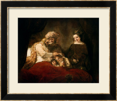 Jacob Blessing The Children Of Joseph, 1656 by Rembrandt Van Rijn Pricing Limited Edition Print image