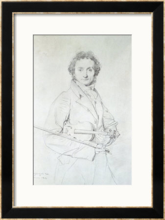 Portrait Of Niccolo Paganini (1782-1840) 1819 by Jean-Auguste-Dominique Ingres Pricing Limited Edition Print image