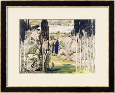 Stage Set Design For Act I Of Daphnis And Chloe By Maurice Ravel by Leon Bakst Pricing Limited Edition Print image