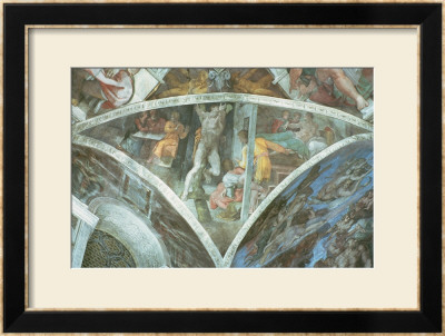 Sistine Chapel Ceiling: Haman (Spandrel) (Pre Restoration) by Michelangelo Buonarroti Pricing Limited Edition Print image