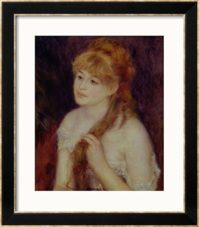 Young Woman Braiding Her Hair, 1876 by Pierre-Auguste Renoir Pricing Limited Edition Print image