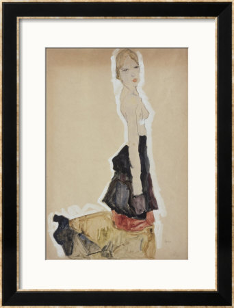 Knieendes Madchen Mit Spanischem Rock by Egon Schiele Pricing Limited Edition Print image