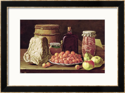 Still Life With Fruit And Cheese by Luis Menendez Or Melendez Pricing Limited Edition Print image