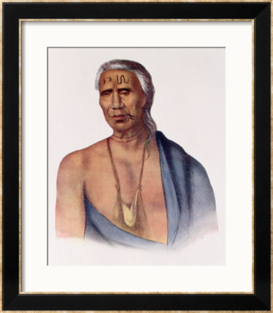 Lap-Pa-Win-Soe, A Delaware Chief, Illustration From The Indian Tribes Of North America, Vol.1 by Gustavus Hesselius Pricing Limited Edition Print image