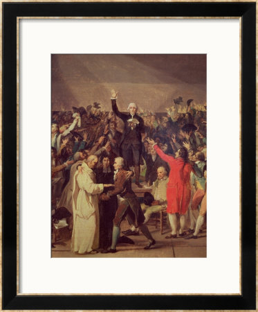 The Tennis Court Oath, 20Th June 1789, Detail Of The Group Surrounding Bailly, 1791 by Jacques-Louis David Pricing Limited Edition Print image