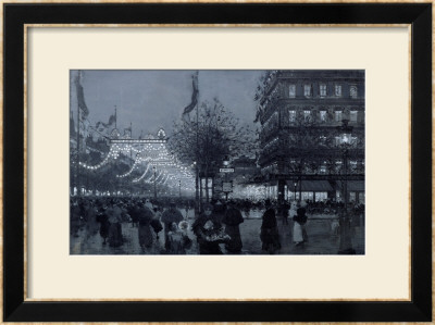 The Grands Boulevards, Paris, Decorated For The Celebration Of The Franco-Russian Alliance In 1893 by Luigi Loir Pricing Limited Edition Print image