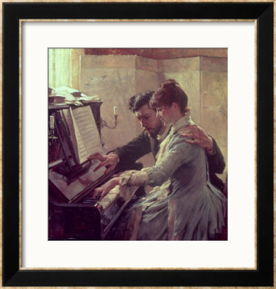 At The Piano by Albert Edelfelt Pricing Limited Edition Print image