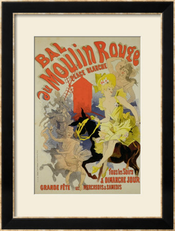 Reproduction Of A Poster Advertising The Bal Au Moulin Rouge, 1889 by Jules Chéret Pricing Limited Edition Print image