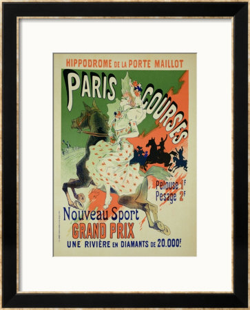 Reproduction Of A Poster Advertising Paris Courses by Jules Chéret Pricing Limited Edition Print image