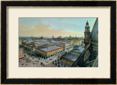 View Of Les Halles In Paris Taken From Saint Eustache Upper Gallery, Circa 1870-80 by Felix Benoist Pricing Limited Edition Print image