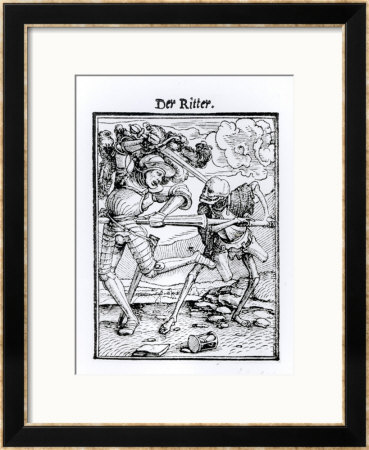Death And The Knight From The Dance Of Death by Hans Holbein The Younger Pricing Limited Edition Print image