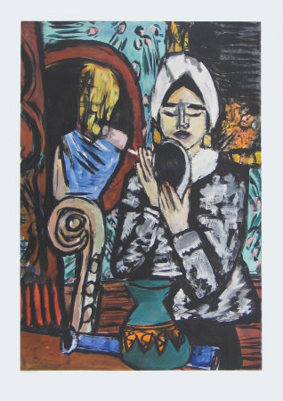 Woman At The Mirror by Max Beckmann Pricing Limited Edition Print image