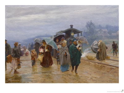 Tram Has Arrived, 1894 by Kasatkin Nikolay Alexeevich Pricing Limited Edition Print image