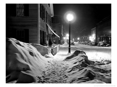 Snowy Night, Woodstock, Vermont, 1940 by Marion Post Wolcott Pricing Limited Edition Print image