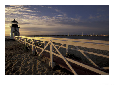 Brant Point Light At Sunrise, Nantucket Island, Massachusetts, Usa by Walter Bibikow Pricing Limited Edition Print image