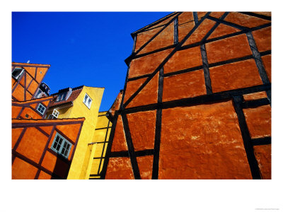 Half-Timbered Ochre Walls, Copenhagen, Denmark by Martin Lladó Pricing Limited Edition Print image