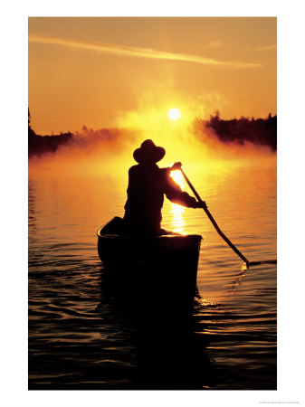 Sunrise Canoeing, Boundary Waters Canoe Area, Mn by Wiley & Wales Pricing Limited Edition Print image