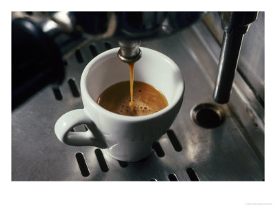 Machine Pouring Cup Of Espresso by John Dominis Pricing Limited Edition Print image