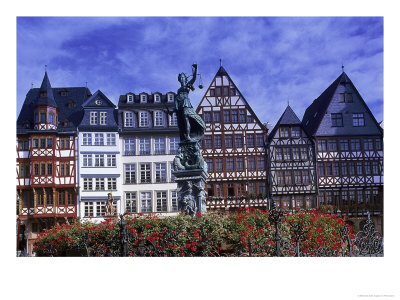 Statue, Garden And Building Facade, Frankfurt, Germany by Peter Adams Pricing Limited Edition Print image