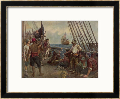 Pirate Crew Defy A Naval Warship by Bernard F. Gribble Pricing Limited Edition Print image