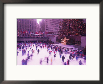 People Ice Skating, Rockefeller Center, Nyc by Bill Bachmann Pricing Limited Edition Print image
