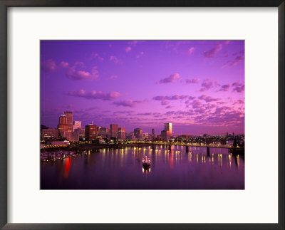 Sunrise Over Spirit Of Portland Ship, Willamette River, Portland, Oregon, Usa by Janis Miglavs Pricing Limited Edition Print image
