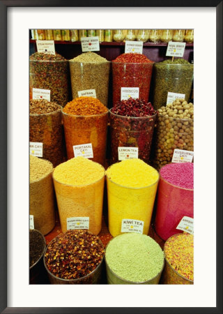 Baharat (Spices) And Cay (Tea) For Sale, Istanbul, Istanbul, Turkey by Diana Mayfield Pricing Limited Edition Print image
