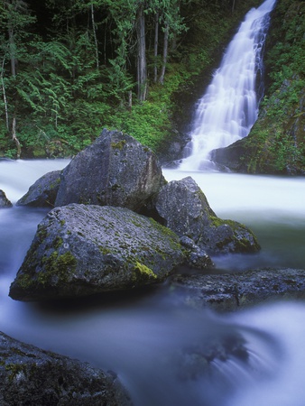 Waterfall Into Skagit River, British Columbia, Canada. by David Nunuk Pricing Limited Edition Print image