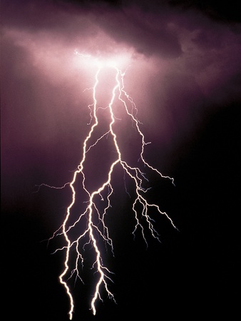 Forked Lightning In Cloudy Sky by Collin Orthner Pricing Limited Edition Print image