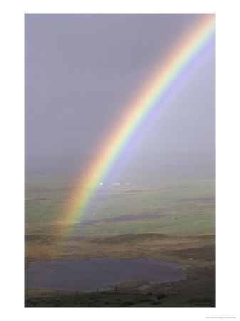 Rainbow Over Loch, Outer Hebrides, Scotland by Mark Hamblin Pricing Limited Edition Print image