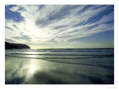 Clouds And Sky With Beach, Cornwall, Uk by Ian West Pricing Limited Edition Print image