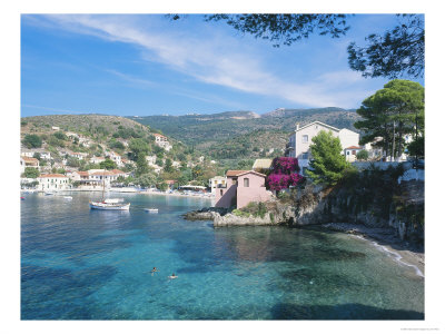 Kefalonia, One Of The Small Beaches In The Village Of Assos by Ian West Pricing Limited Edition Print image