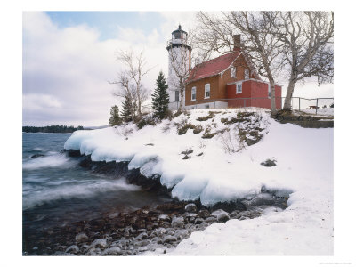 Winter Morning Light On Eagle Harbour Lighthouse On Lake Superior, Michigan, Usa by Willard Clay Pricing Limited Edition Print image