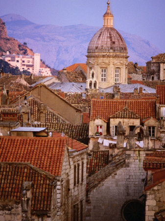 Cathedral Of The Assumption Of The Virgin And Tiled Roofs, Dubrovnik, Croatia by Jon Davison Pricing Limited Edition Print image