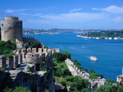 Fatih Bridge, Crossing The Bosphorus, From Rumeli Hisari Fortress, Istanbul, Istanbul, Turkey by Diana Mayfield Pricing Limited Edition Print image