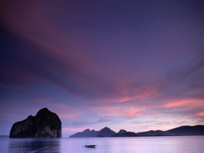 Bacult Archipelago Islands At Dawn, El Nido, Palawan, Philippines by John Pennock Pricing Limited Edition Print image