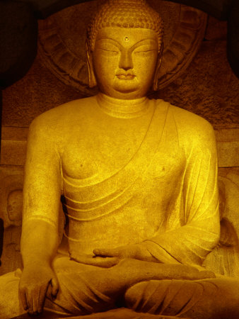 Statue Of Sakyamuni Buddha In Seokguram (Sokkuram) Grotto, Bulguksa, South Korea by John Banagan Pricing Limited Edition Print image