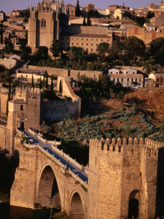 Wall Surrounding City With Buildings Behind, Toledo, Spain by Bethune Carmichael Pricing Limited Edition Print image