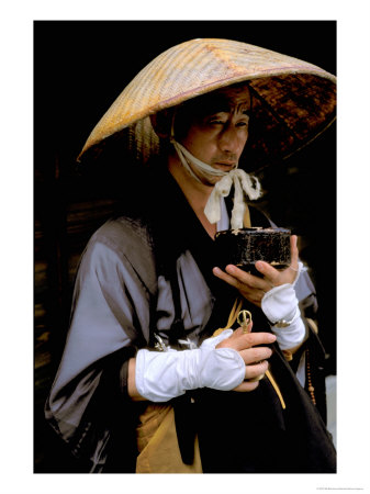 Religious Man Praying, Kyoto, Japan by Bill Bachmann Pricing Limited Edition Print image